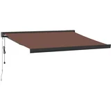 vidaXL Avtomatsko zložljiva tenda rjava 350x250 cm, (21260725)
