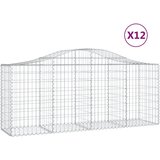 vidaXL Obokane gabion košare 12 kosov 200x50x80/100 cm cinkano železo, (20758474) | Shoptok.si