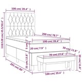  Krevet s oprugama i madracem smeđesivi 100 x 200 cm od tkanine | shoptok.hr