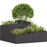  Vrtna saksija Crna 80 x 80 x 50 cm Čelična vrata | shoptok.hr