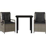  3-dijelni vrtni blagovaonski set sivi od poliratana Siva 80 x 80 x 74 cm | shoptok.hr