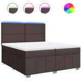vidaXL Krevet s oprugama i madracem tamnosmeđi 200x200 cm od tkanine | shoptok.hr