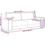  Trosjed Žuti 220x78x84 cm Baršun | shoptok.hr