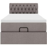 vidaXL Otomanski posteljni okvir z vzmetnico taupe 90x200 cm blago | Shoptok.si