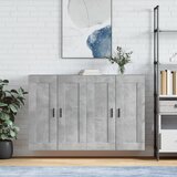  The Living Store Stenska omarica 2 kosa betonsko siva inženirski les - Stenska Omarica, (21441918) | Shoptok.si