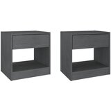 Maison Chic Dvo delni komplet Nočne omarice - Nočne mize siva 40x31x40 cm trdna borovina, (21690173) | Shoptok.si