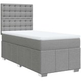 vidaXL Okvir kreveta s oprugama i madrac svjetlosivi 90x200cm tkanina | shoptok.hr