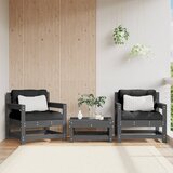 The Living Store Vrtni stoli z blazino 2 kosa siva trdna borovina - Vrtni Stol, (21472121) Cene