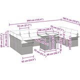 Sjedeća garnitura za vrt s jastukom 11 pcs Crna Poli Ratan | shoptok.hr
