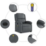  Električni masažni naslonjač od umjetne kože sivi | shoptok.hr