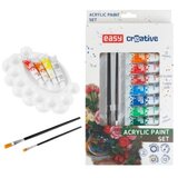  Set akrilnih boja | 12 boja | sa 2 kista i pladnjem za miješanje boja | shoptok.hr