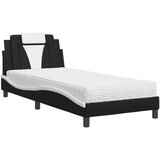  The Living Store Postelja z vzmetnico črna in bela 80x200 cm umetno usnje - Postelja, (21500077) | Shoptok.si
