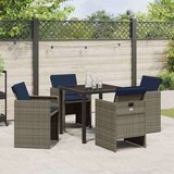  Vrtni set za objed s jastukom 5 pcs Siva Poli ratan | shoptok.hr
