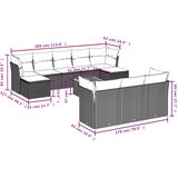  11-dijelni set vrtnih sofa od poliratana s jastucima sivi | shoptok.hr