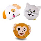 HappyFace set 3 kakovostnih emoji plišastih vzglavnikov živali 32cm | Shoptok.si