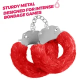 Crushious SPANGLE METAL CUFFS WITH PLUSH RED