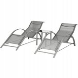 Modern Home Set od 2 ležaljke za baštu sa stolom Gray | ePonuda.com