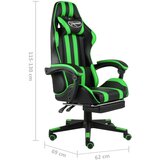  Igraća stolica od umjetne kože s osloncem za noge crno-zelena | shoptok.hr