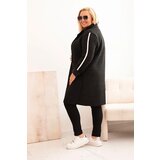 Kesi Włoski Plus Size women's coat made of faux shearling with pockets black | Shoptok.si
