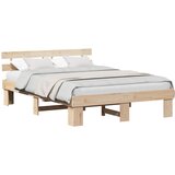  Krevetna konstrukcija Prirodna 140 x 200 cm Čvrsto borovo drvo | shoptok.hr