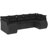 vidaXL 7-dijelni set vrtnih sofa od poliratana s jastucima crni | shoptok.hr