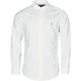 Srajce z dolgimi rokavi CHEMISE AJUSTEE EN OXFORD COL BOUTONNE LOGO PONY PLAYER MULTICO Bela