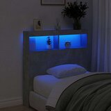 vidaXL Omarica za vzglavje postelje LED betonsko siva 100x17x102 cm | Shoptok.si