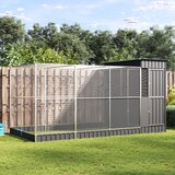 vidaXL voliera s podaljškom srebrna 416x203x216 cm jeklo Cene
