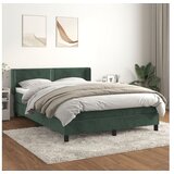  Box spring postelja z vzmetnico temno zelena 140x200 cm žamet | Shoptok.si
