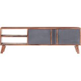 TV ormarić sivi 140 x 30 x 45 cm od masivnog drva | shoptok.hr