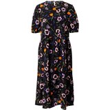 Monki Obleka zelena / temno liila / oranžna / črna | Shoptok.si