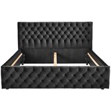 CARRYHOME OBLAZINJENA POSTELJA 200 cm x 180 cm , tekstil črna | Shoptok.si