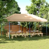 vidaXL Sklopivi prigodni šator za zabave bež 580x292x315 cm | shoptok.hr