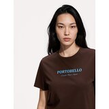 Reserved Pamučna majica s printom - tamnosmeđe | shoptok.hr
