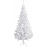  Umjetno osvijetljeno božićno drvce i kuglice bijelo 180 cm PVC | shoptok.hr