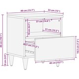  Noćni ormarići 2 kom 40 x 33 x 46 cm od masivnog drva manga | shoptok.hr