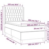 vidaXL Box spring postelja z vzmetnico taupe 100x200 cm blago | Shoptok.si
