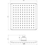 STIL Glava tuša 215 x 215 mm (T45) | shoptok.hr
