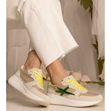 Gemre Beige women's sports sneakers with glitter Kaletti Cene