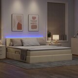  LED krevet za pohranu s madracem Krema 180 x 200 cm Tkanina | shoptok.hr