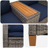  Rekreativna klupa s stolom Siva i tamnoplava 126 x 65 x 112 cm | Eponuda.com