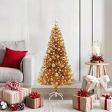 vidaXL Božično drevo med 150 LED z stojalom Zlata 120 cm PET | Shoptok.si