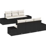  Vrtni kavč set Set 7 Črna in bela Ratan, Poliester, (22091088) | Shoptok.si