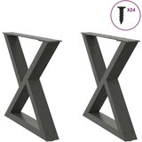  Noge kavne mizice 2 kosa Antracit 50x(42-43,3) cm Jeklo Cene