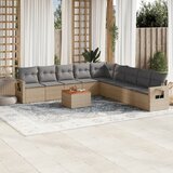 Maison Chic Seti vrtnega pohištva - Vrtna garnitura - Vrtni pohištvo set 10-delna z blazinami bež poli ratan, (21815180) | Shoptok.si