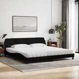  Krevet s madracem Dover crni 200x200 cm od tkanine | shoptok.hr