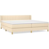  Krevet s oprugama i madracem krem 200 x 200 cm od tkanine | shoptok.hr