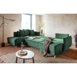 Miuform Zelena sklopiva kutna garnitura od samta (s lijevim kutom/u obliku slova "U") Lazy Lukka – | shoptok.hr