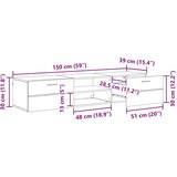 VidaXL TV ormar s ladicama Bijelo 150 x 39 x 30 cm Konstruirano drvo Slike