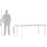  Vrtni blagovaonski stol crni 200 x 100 x 74 cm čelik i staklo | shoptok.hr